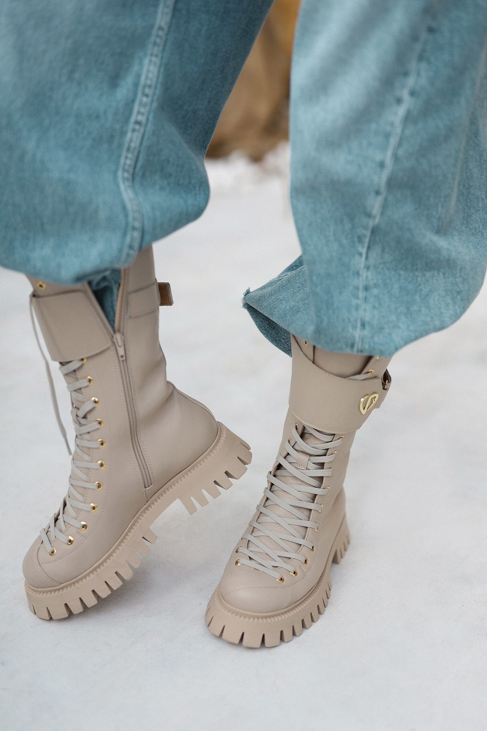 Beżowe Workery Stella - obrazek 2