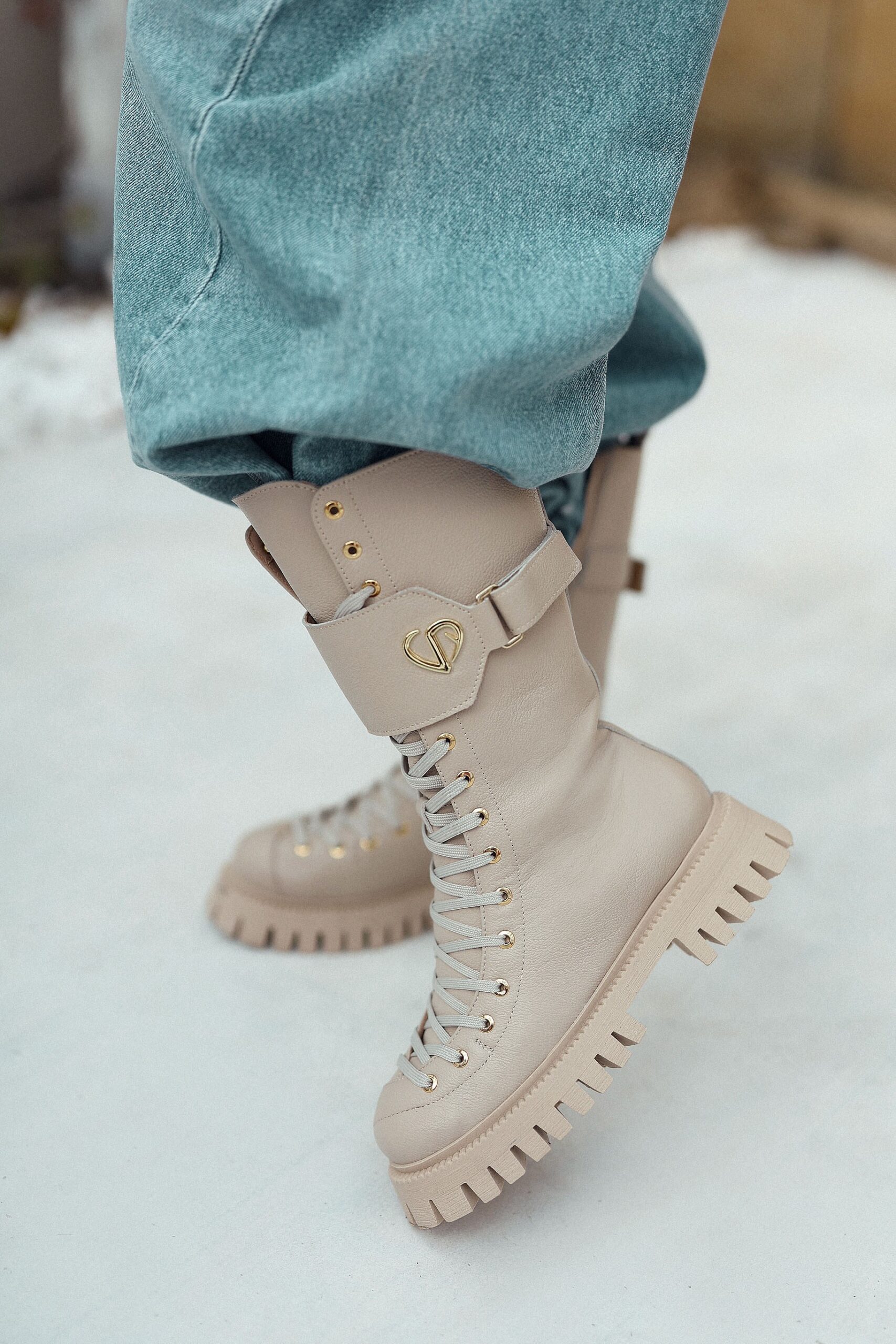 Beżowe Workery Stella - obrazek 3