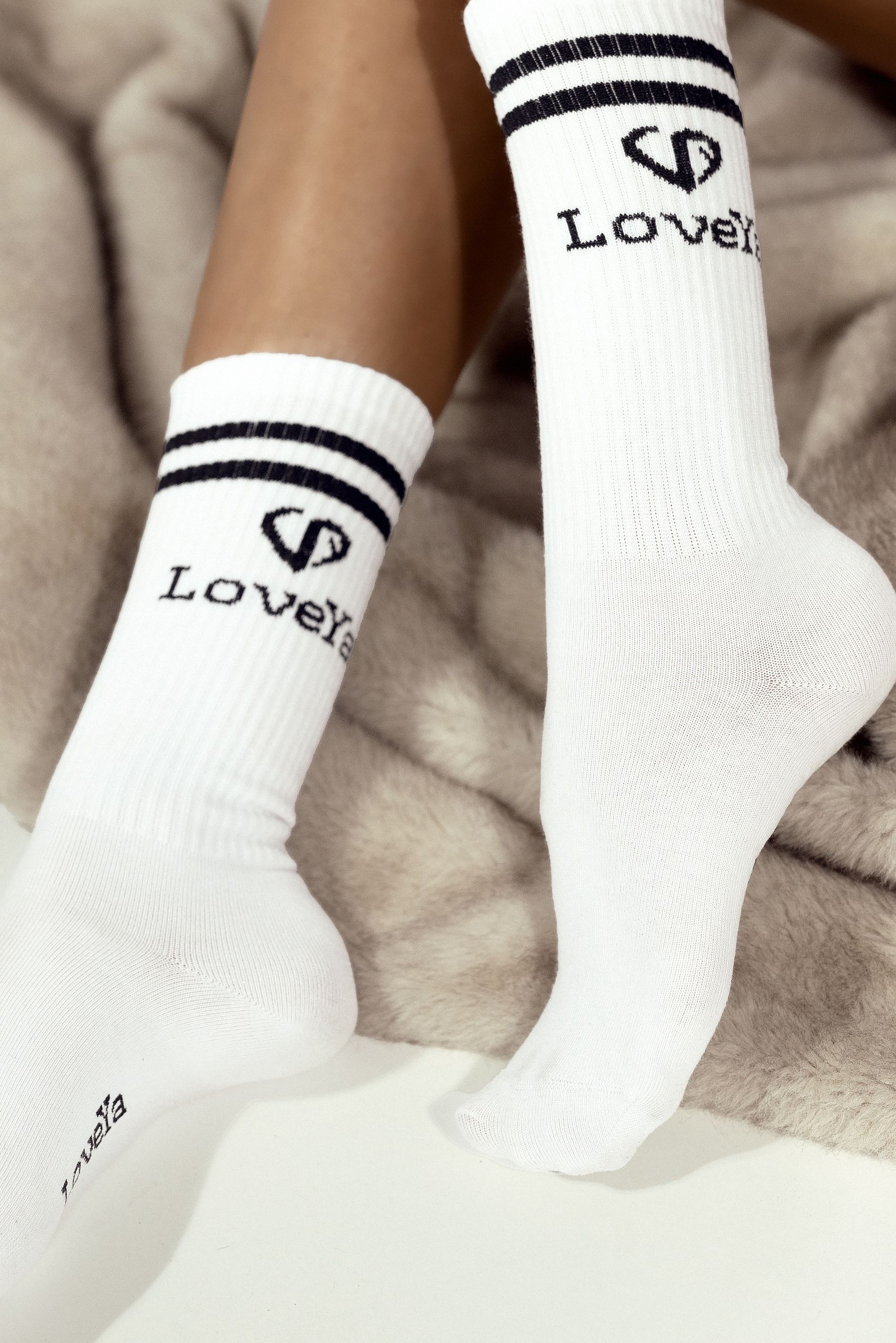 Białe Skarpety LoveYa One-Size - obrazek 7