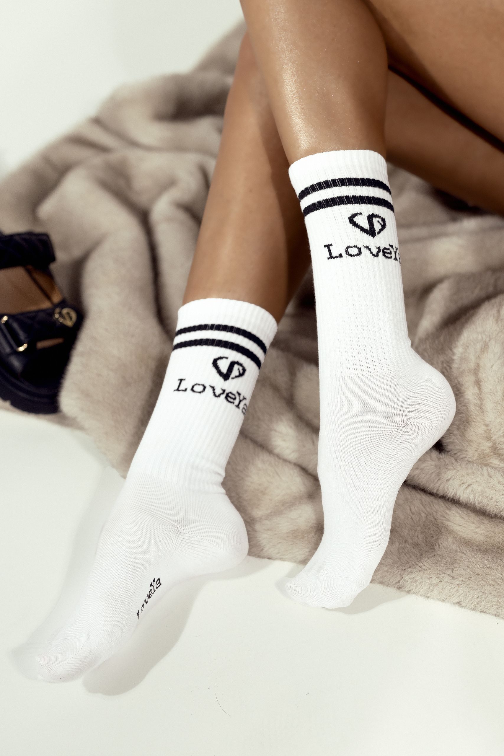 Białe Skarpety LoveYa One-Size - obrazek 8