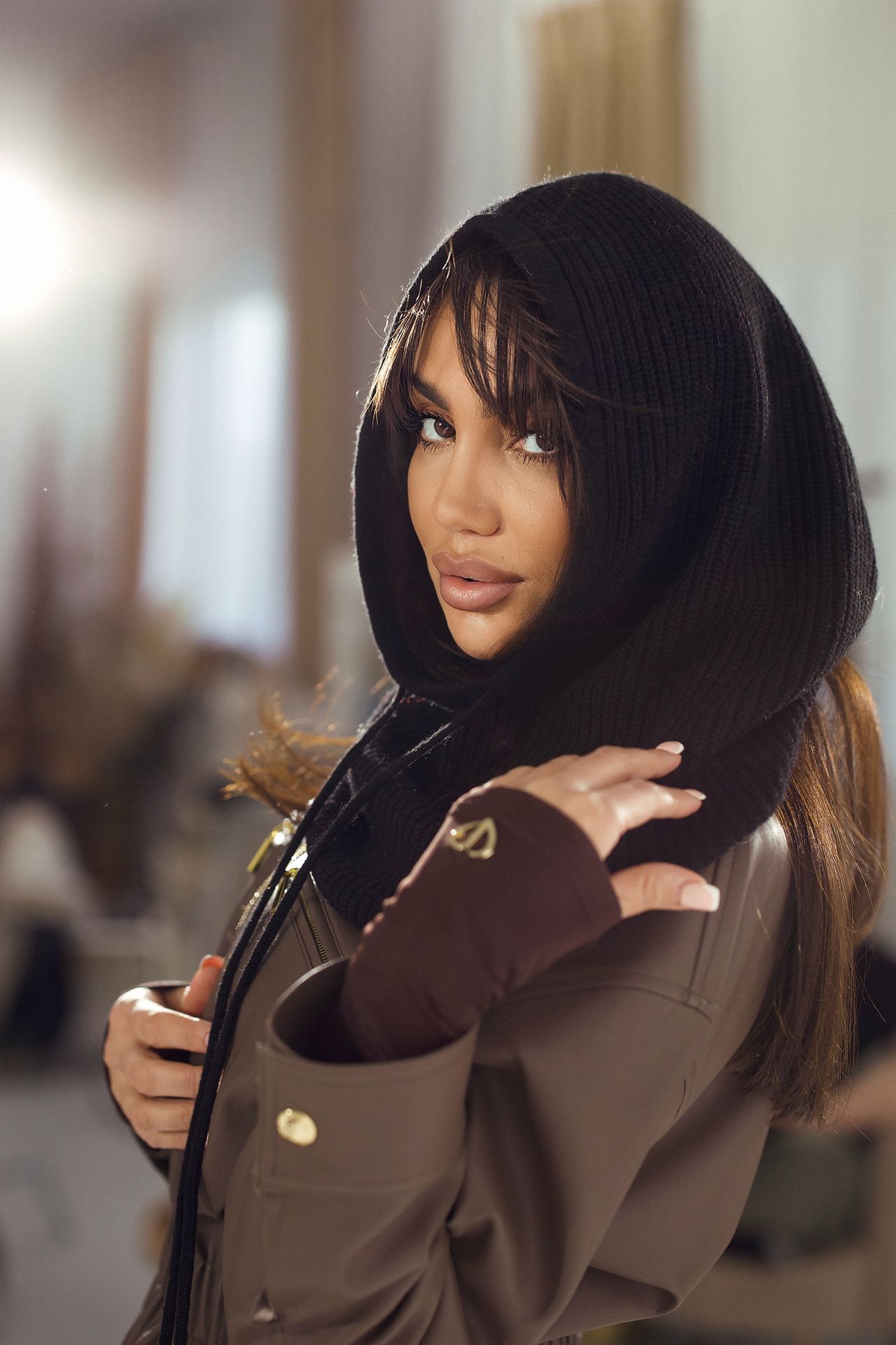 Czarna balaclava Mia - obrazek 2