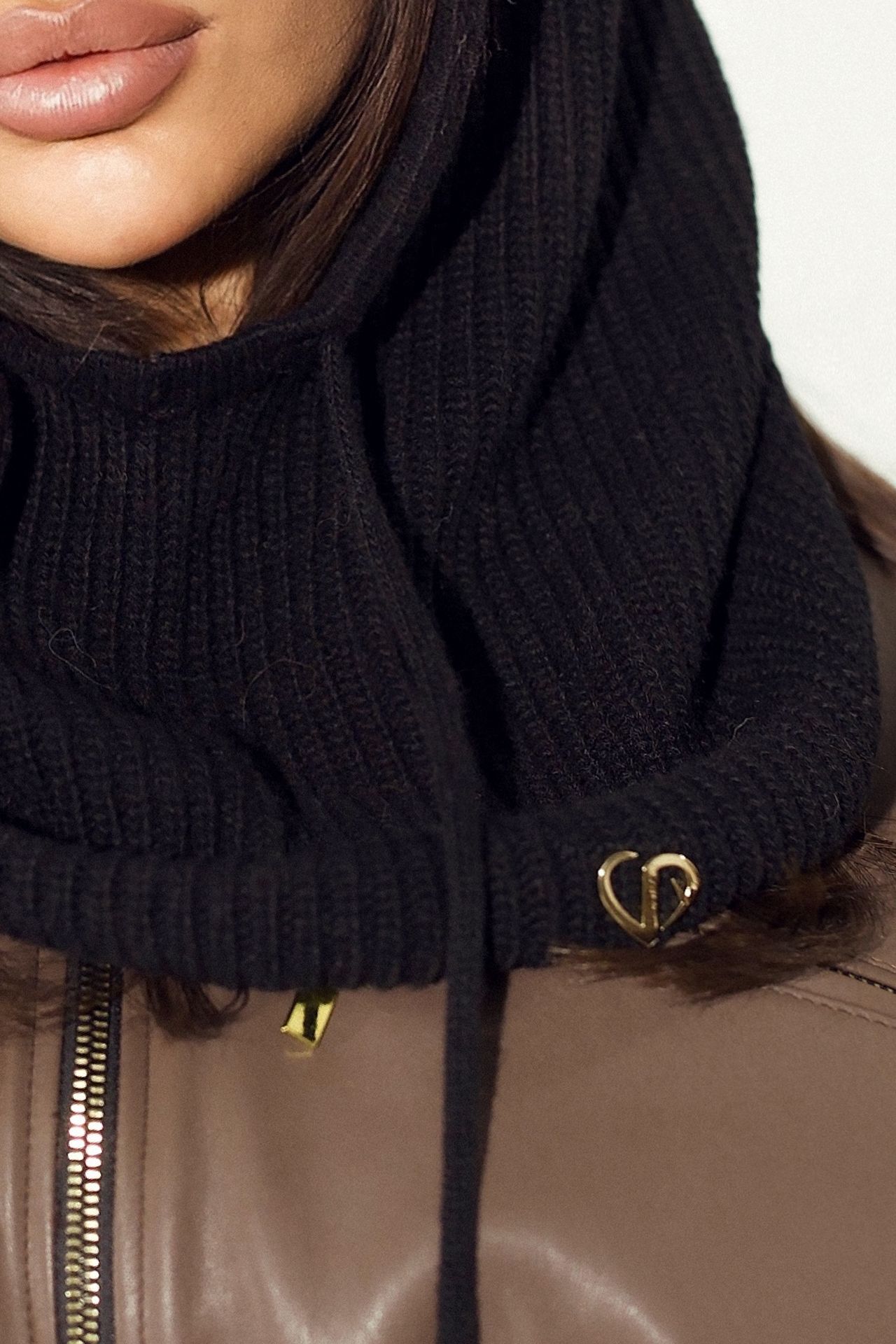 Czarna balaclava Mia - obrazek 3