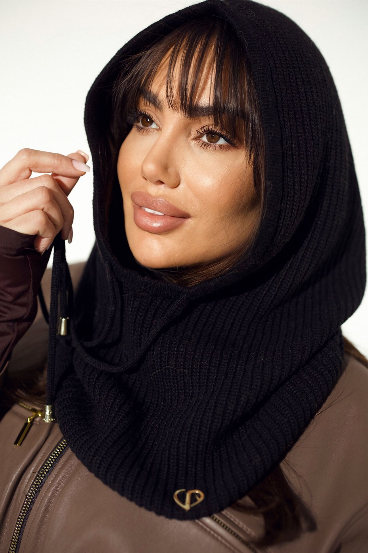 Czarna balaclava Mia - obrazek 6