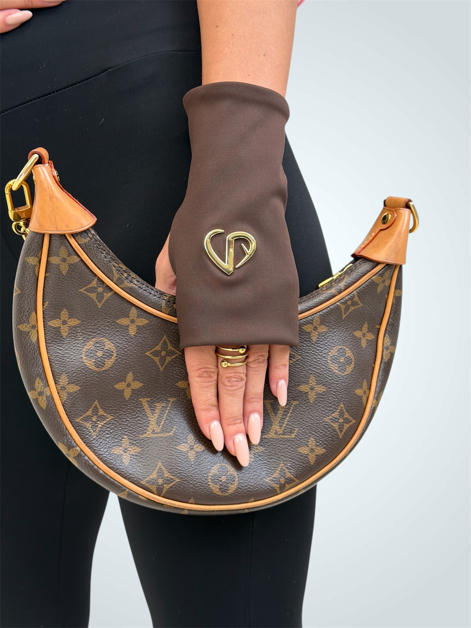 Brązowe rękawiczki Sanah - obrazek 3