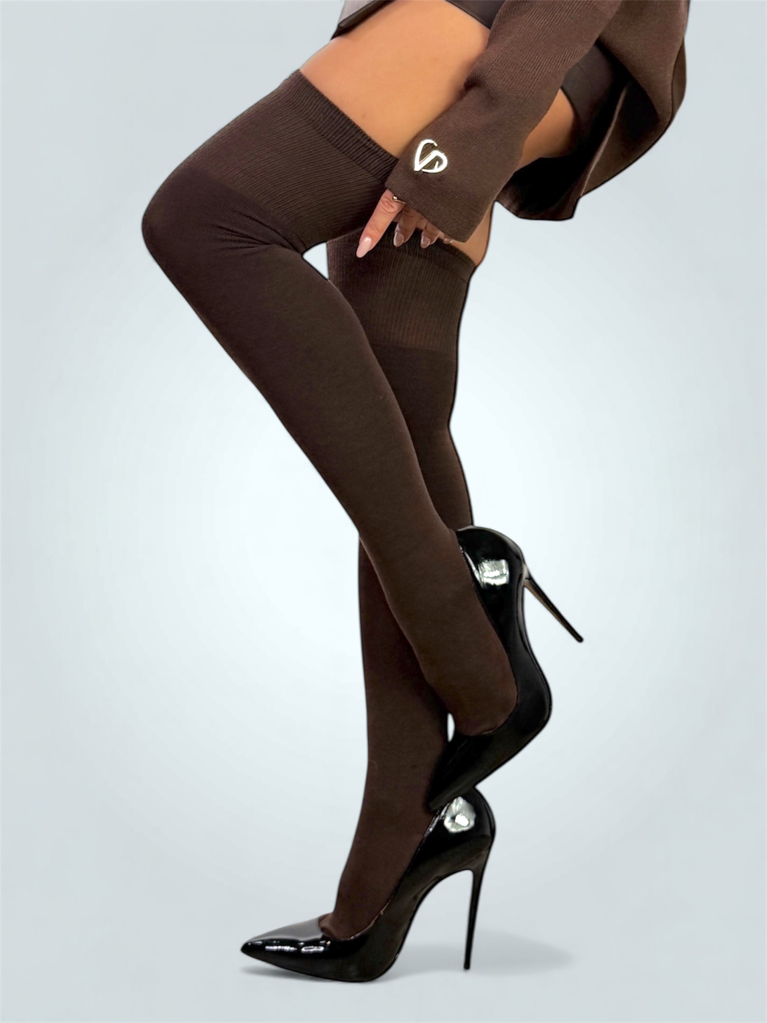 Brązowe zakolanówki LoveYa - obrazek 2