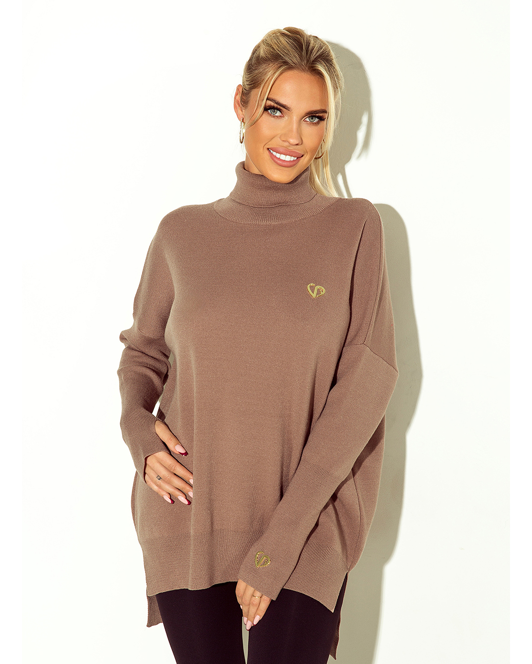 Sweter Lara taupe - obrazek 2
