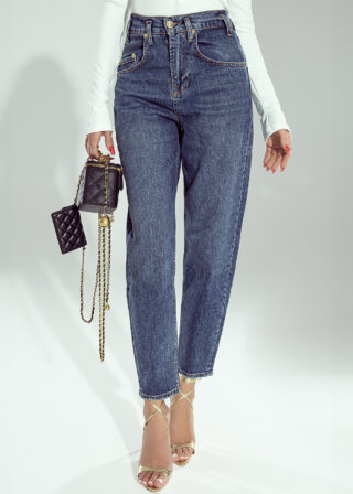 Granatowe jeansy Nina